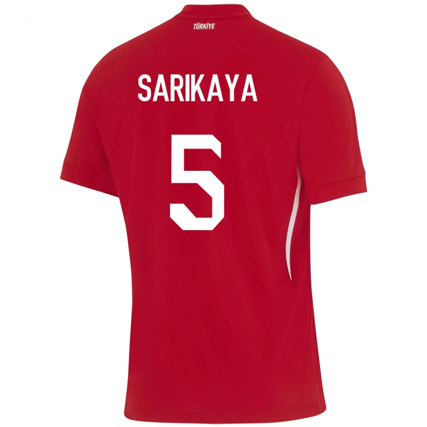 Niño Camiseta Turquía Efe Sarıkaya #5 Rojo 2ª Equipación 24-26 La Camisa Perú