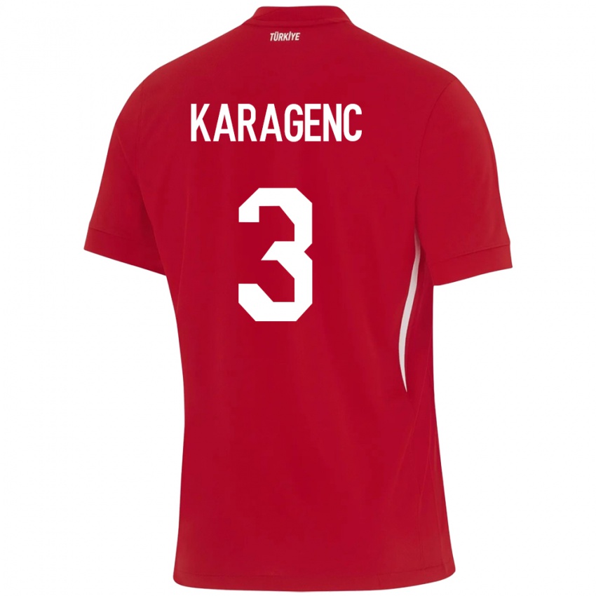 Niño Camiseta Turquía Didem Karagenç #3 Rojo 2ª Equipación 24-26 La Camisa Perú