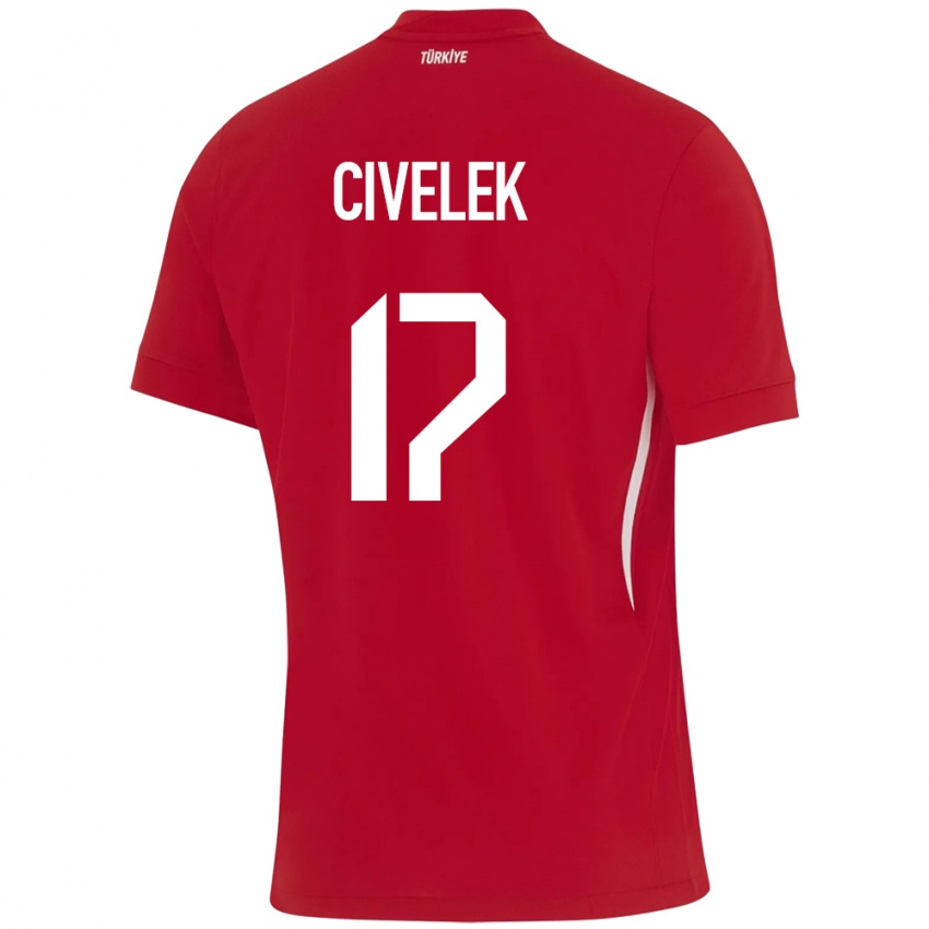 Niño Camiseta Turquía İlayda Civelek #17 Rojo 2ª Equipación 24-26 La Camisa Perú