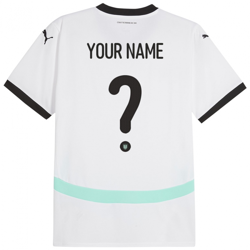 Niño Camiseta Austria Su Nombre #0 Blanco 2ª Equipación 24-26 La Camisa Perú