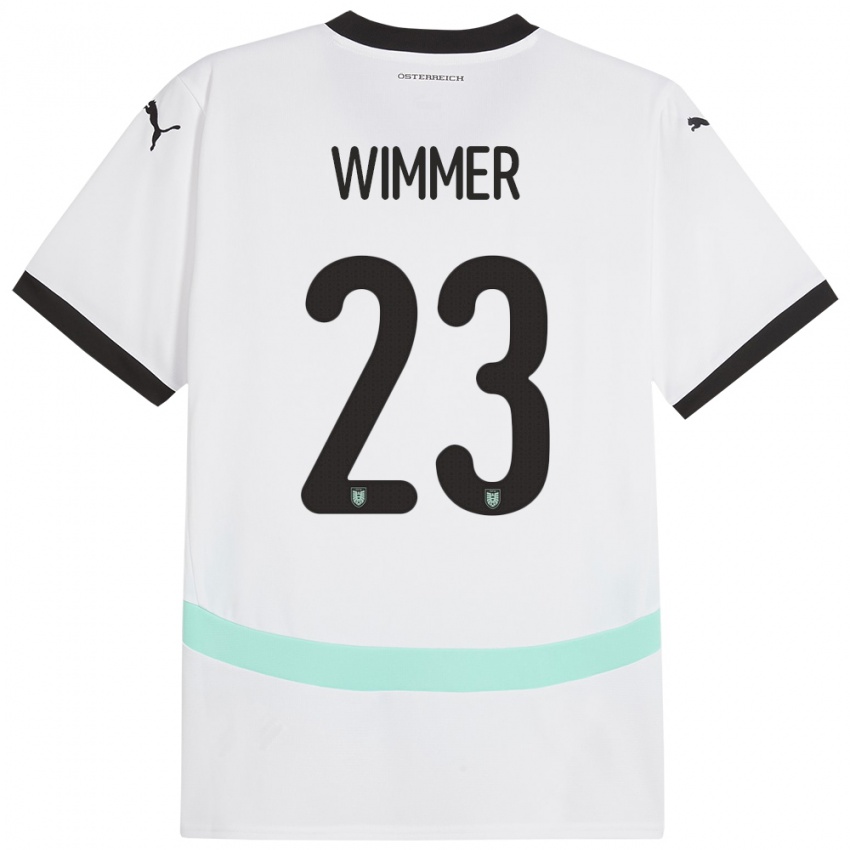 Niño Camiseta Austria Patrick Wimmer #23 Blanco 2ª Equipación 24-26 La Camisa Perú