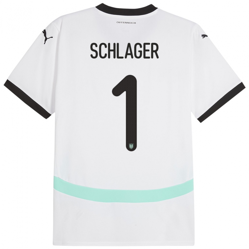 Niño Camiseta Austria Alexander Schlager #1 Blanco 2ª Equipación 24-26 La Camisa Perú