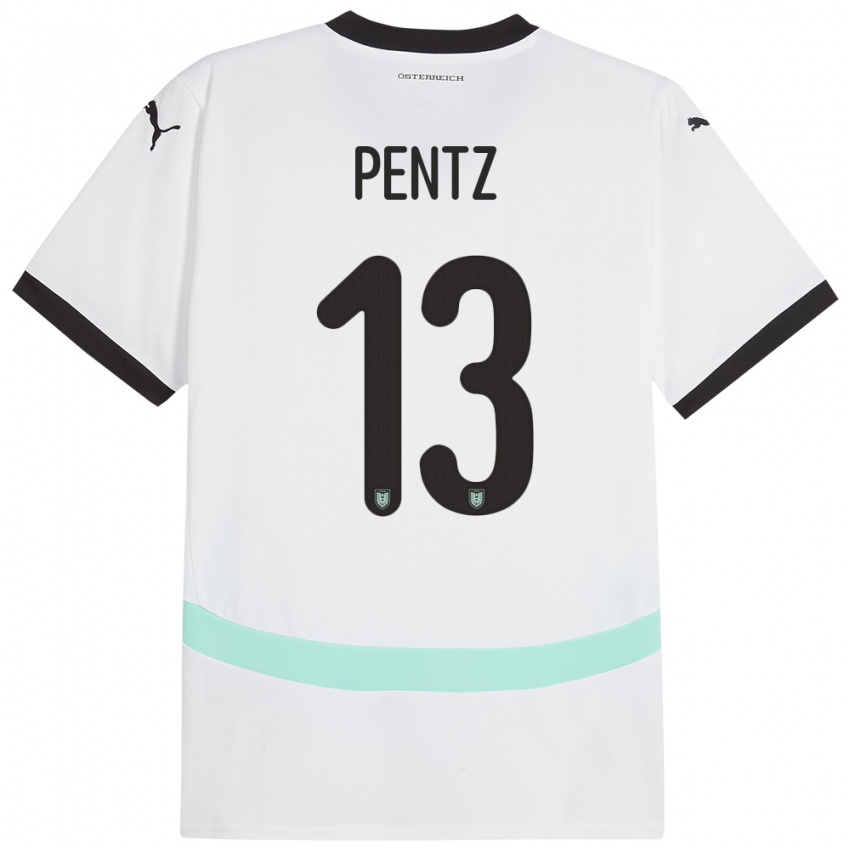 Niño Camiseta Austria Patrick Pentz #13 Blanco 2ª Equipación 24-26 La Camisa Perú