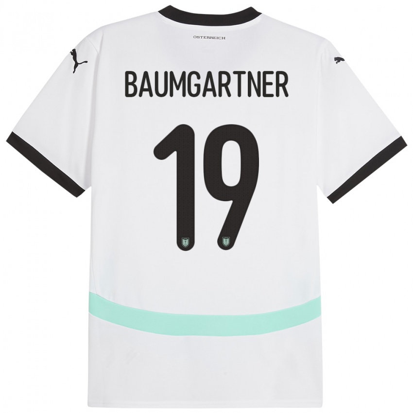 Niño Camiseta Austria Christoph Baumgartner #19 Blanco 2ª Equipación 24-26 La Camisa Perú