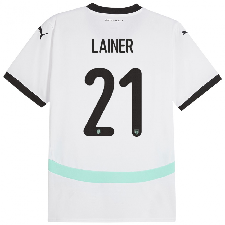 Niño Camiseta Austria Stefan Lainer #21 Blanco 2ª Equipación 24-26 La Camisa Perú