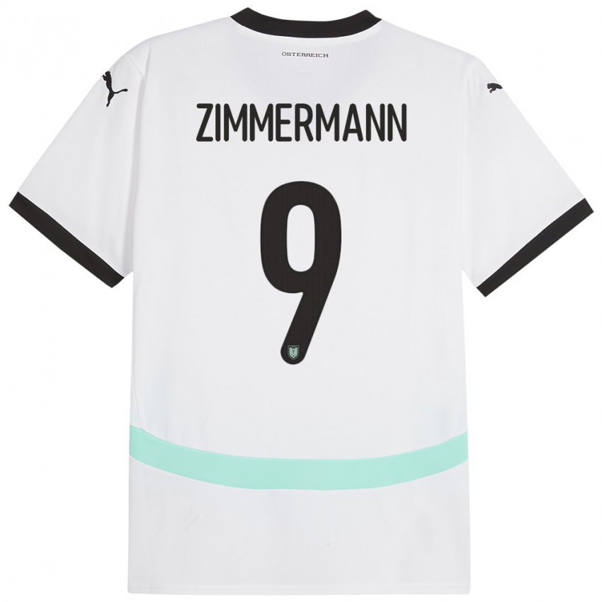 Niño Camiseta Austria Bernhard Zimmermann #9 Blanco 2ª Equipación 24-26 La Camisa Perú