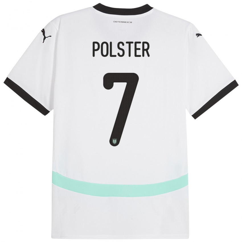 Niño Camiseta Austria Manuel Polster #7 Blanco 2ª Equipación 24-26 La Camisa Perú