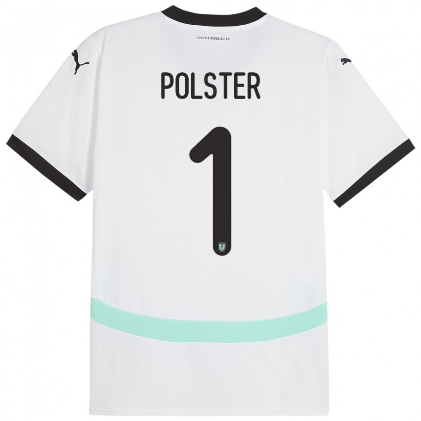 Niño Camiseta Austria Nikolas Polster #1 Blanco 2ª Equipación 24-26 La Camisa Perú