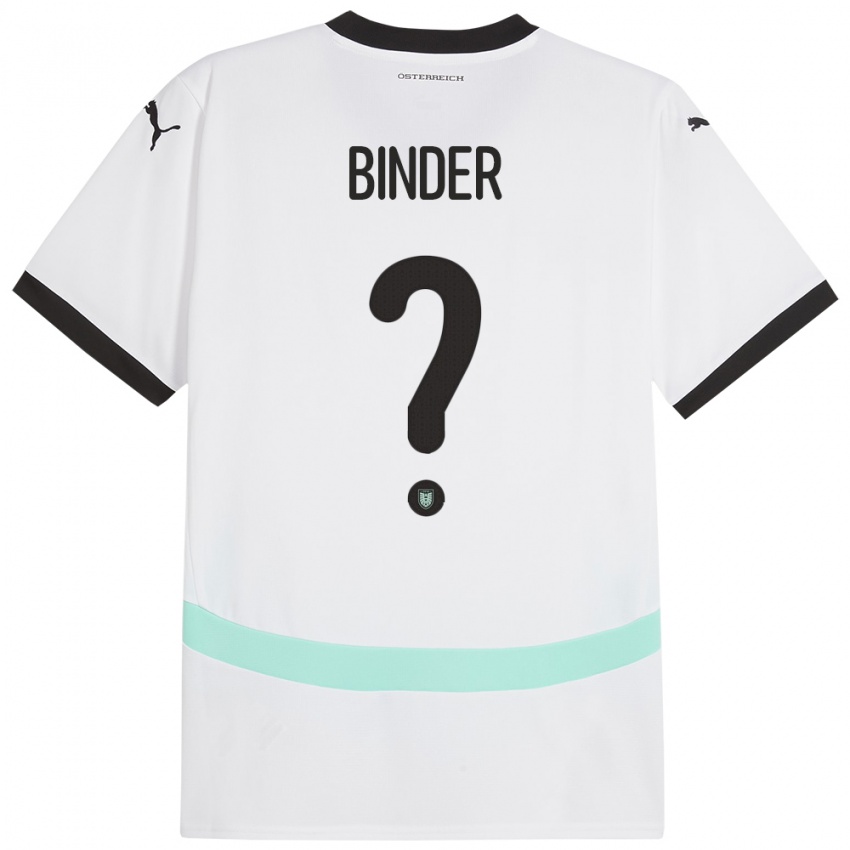 Niño Camiseta Austria Nicolas Binder #0 Blanco 2ª Equipación 24-26 La Camisa Perú