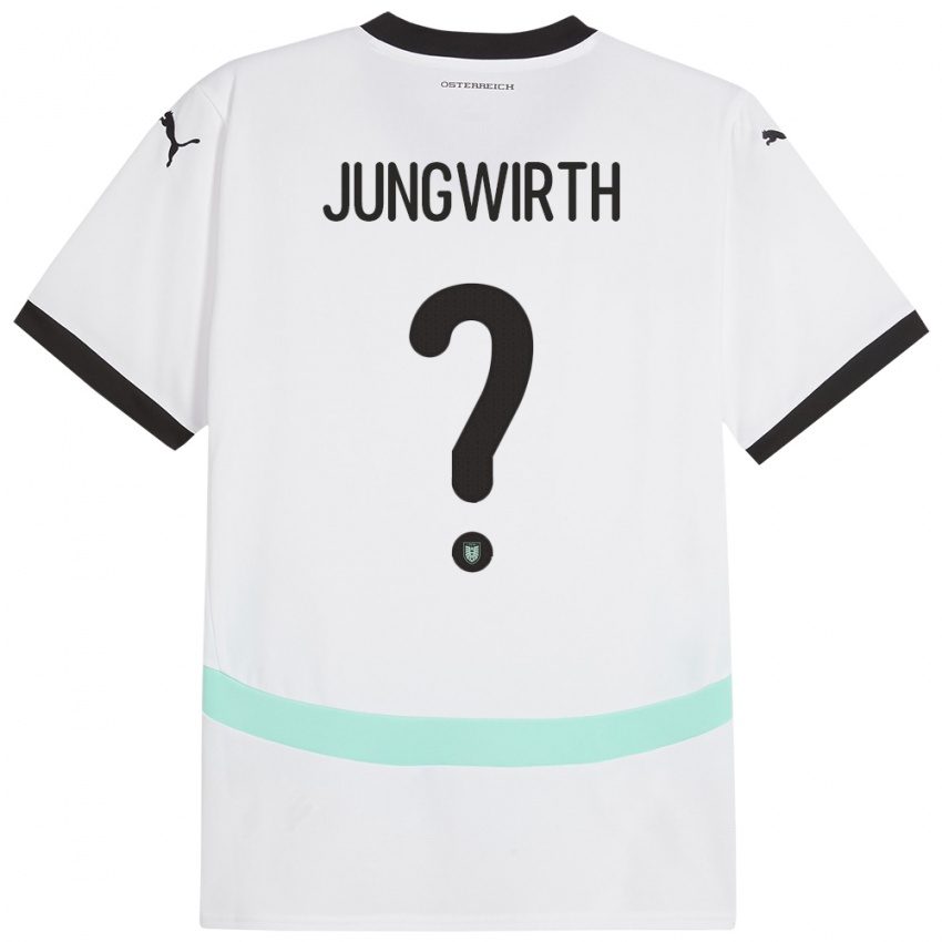 Niño Camiseta Austria Lukas Jungwirth #0 Blanco 2ª Equipación 24-26 La Camisa Perú