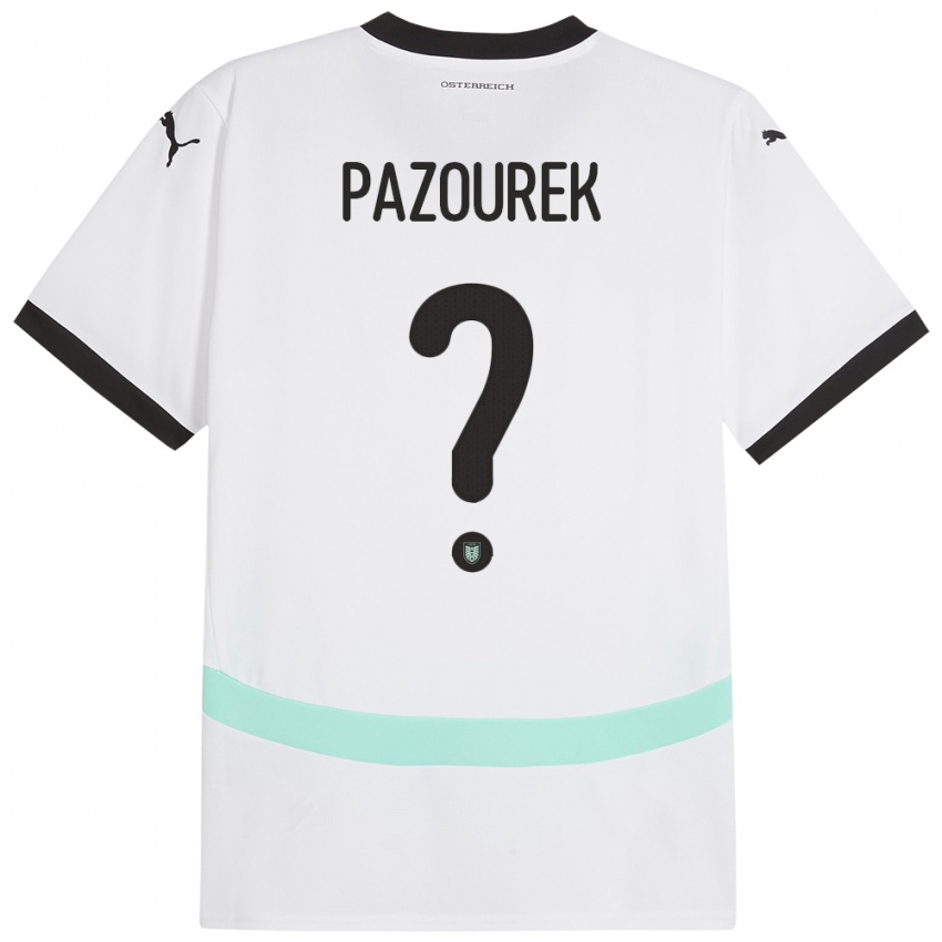 Niño Camiseta Austria Luca Pazourek #0 Blanco 2ª Equipación 24-26 La Camisa Perú