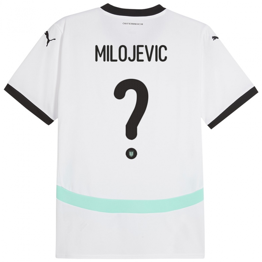 Niño Camiseta Austria Filip Milojevic #0 Blanco 2ª Equipación 24-26 La Camisa Perú