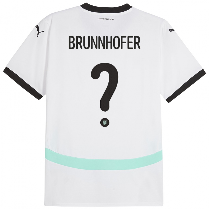 Niño Camiseta Austria Jakob Brunnhofer #0 Blanco 2ª Equipación 24-26 La Camisa Perú