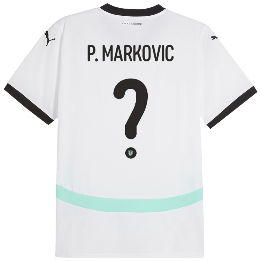 Niño Camiseta Austria Petar Markovic #0 Blanco 2ª Equipación 24-26 La Camisa Perú