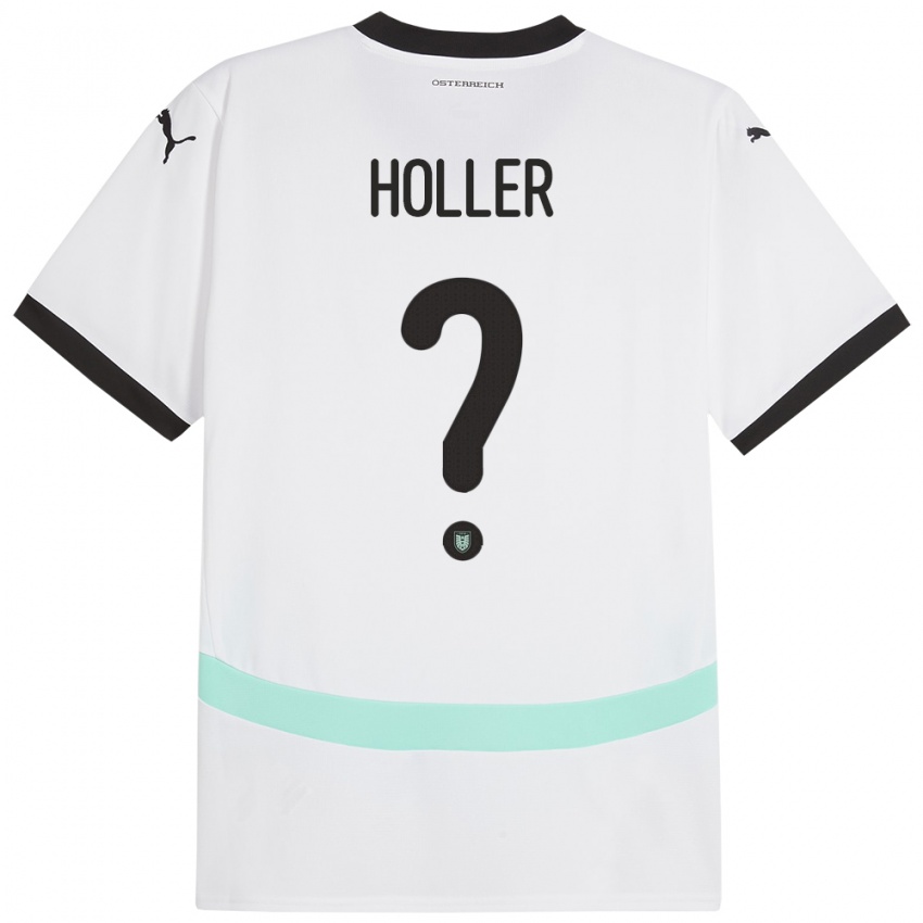 Niño Camiseta Austria Julian Höller #0 Blanco 2ª Equipación 24-26 La Camisa Perú