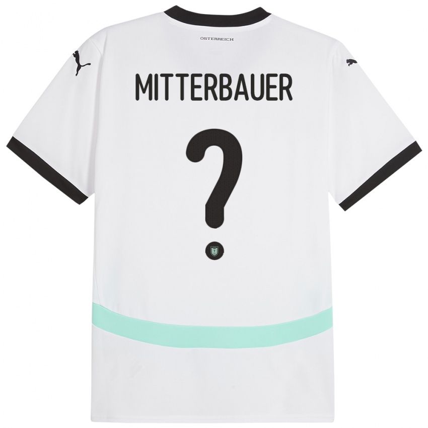 Niño Camiseta Austria Elias Mitterbauer #0 Blanco 2ª Equipación 24-26 La Camisa Perú