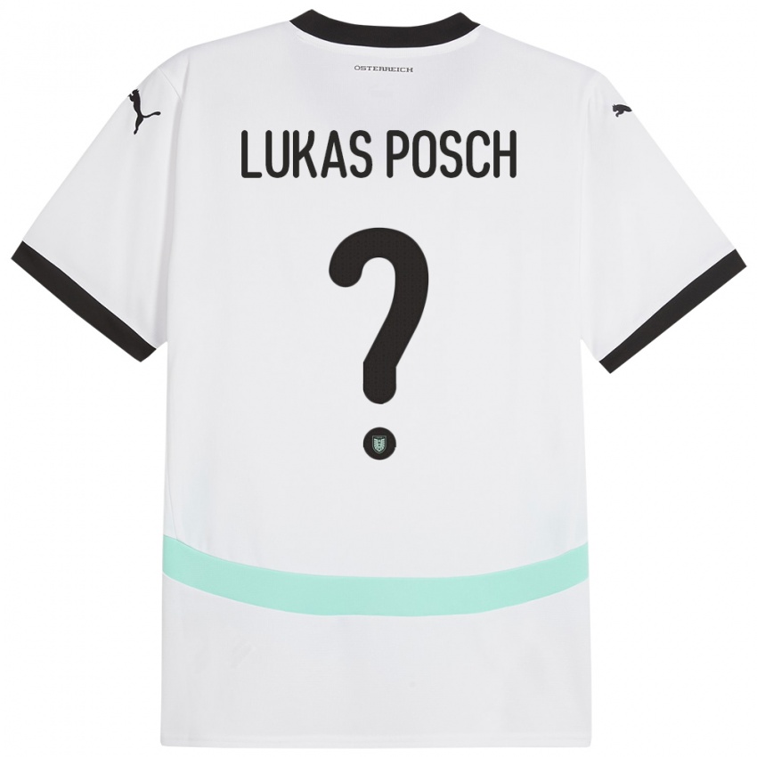 Niño Camiseta Austria Lukas Posch #0 Blanco 2ª Equipación 24-26 La Camisa Perú