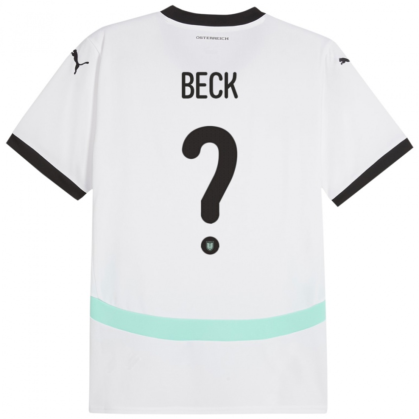 Niño Camiseta Austria Dominik Beck #0 Blanco 2ª Equipación 24-26 La Camisa Perú