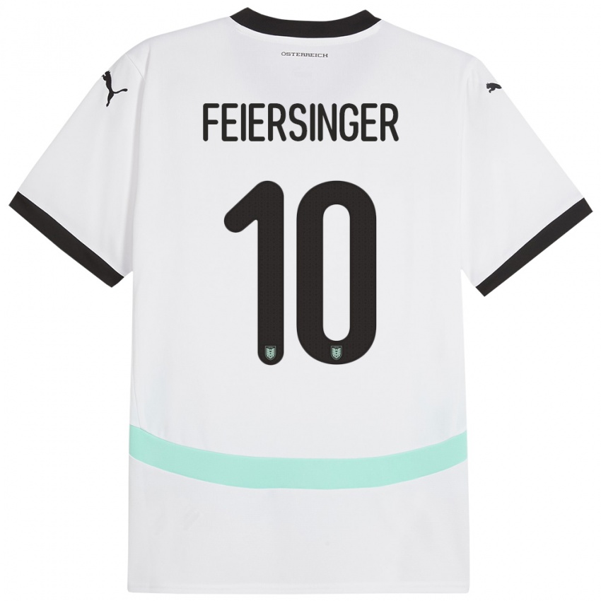 Niño Camiseta Austria Laura Feiersinger #10 Blanco 2ª Equipación 24-26 La Camisa Perú