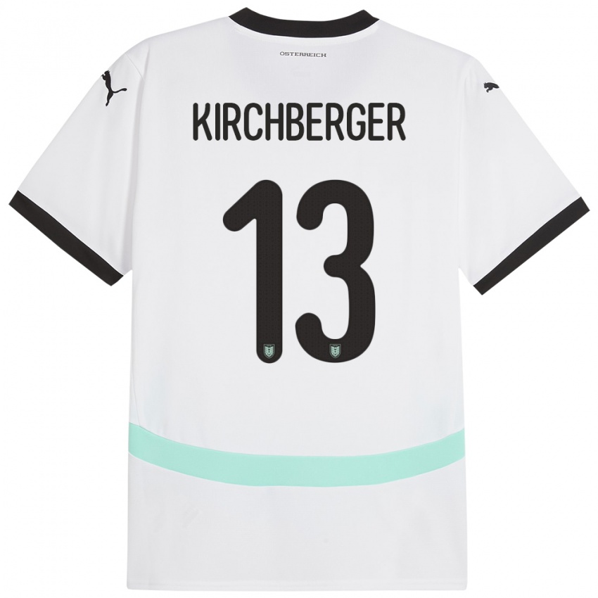 Niño Camiseta Austria Virginia Kirchberger #13 Blanco 2ª Equipación 24-26 La Camisa Perú