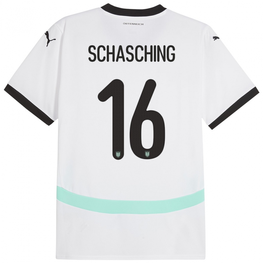 Niño Camiseta Austria Annabel Schasching #16 Blanco 2ª Equipación 24-26 La Camisa Perú
