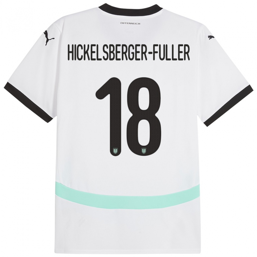 Niño Camiseta Austria Julia Hickelsberger-Füller #18 Blanco 2ª Equipación 24-26 La Camisa Perú