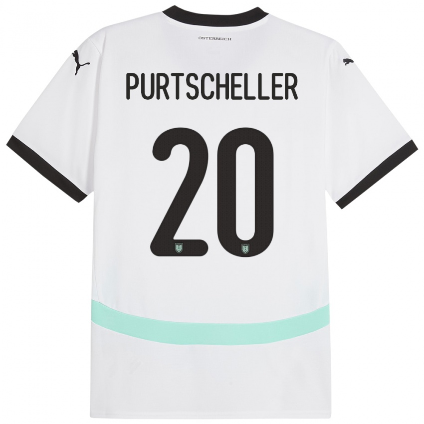 Niño Camiseta Austria Lilli Purtscheller #20 Blanco 2ª Equipación 24-26 La Camisa Perú