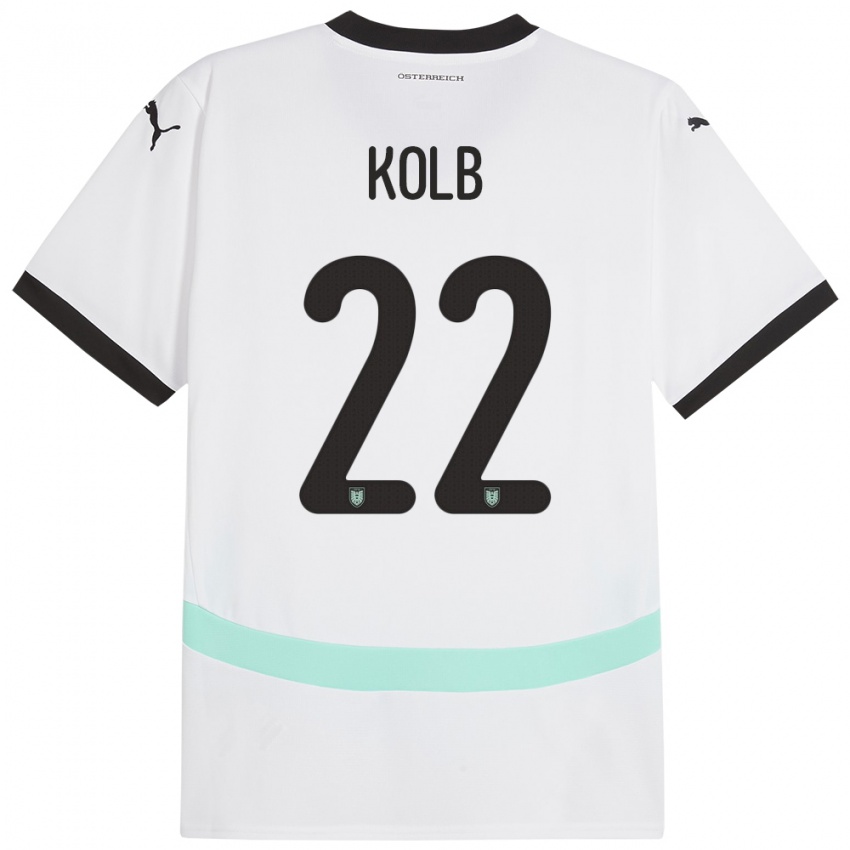 Niño Camiseta Austria Lisa Kolb #22 Blanco 2ª Equipación 24-26 La Camisa Perú