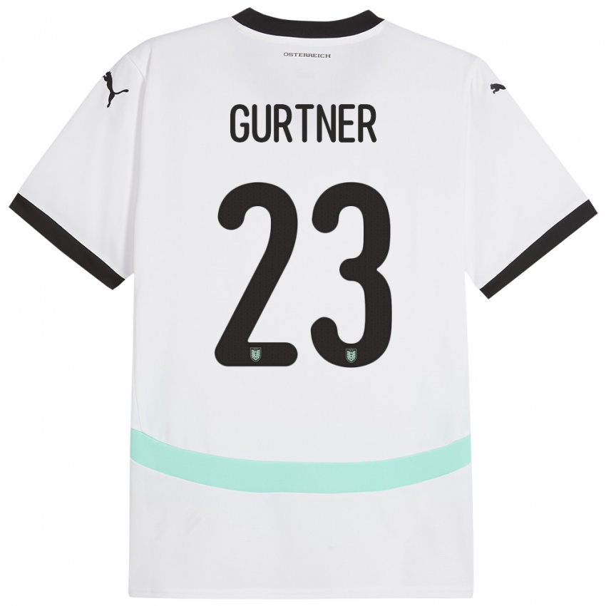 Niño Camiseta Austria Andrea Gurtner #23 Blanco 2ª Equipación 24-26 La Camisa Perú