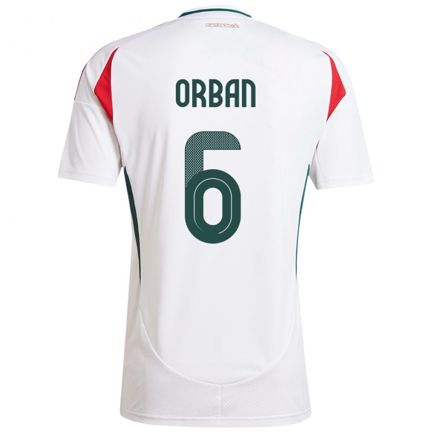 Niño Camiseta Hungría Willi Orbán #6 Blanco 2ª Equipación 24-26 La Camisa Perú