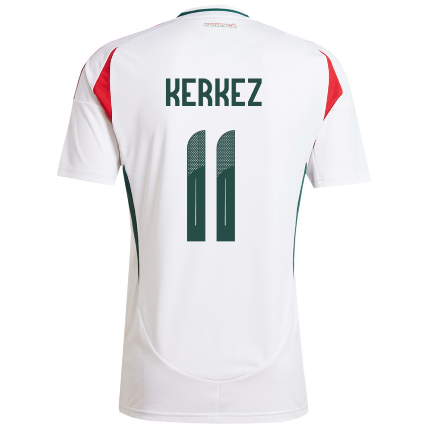 Niño Camiseta Hungría Milos Kerkez #11 Blanco 2ª Equipación 24-26 La Camisa Perú