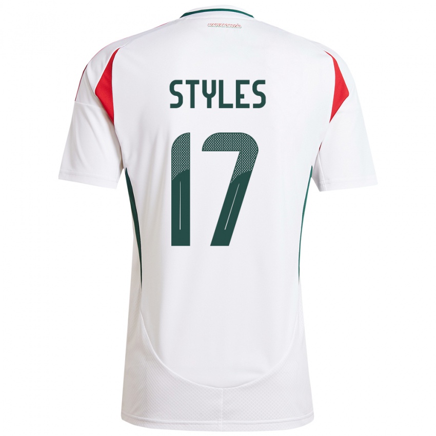 Niño Camiseta Hungría Callum Styles #17 Blanco 2ª Equipación 24-26 La Camisa Perú