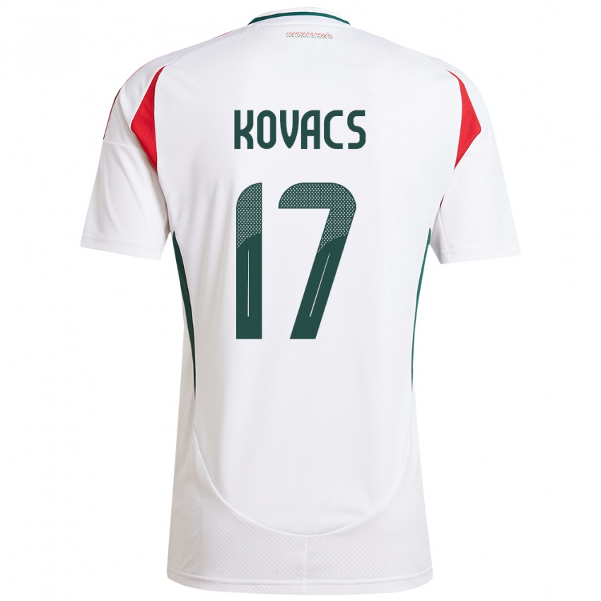 Niño Camiseta Hungría Mátyás Kovács #17 Blanco 2ª Equipación 24-26 La Camisa Perú