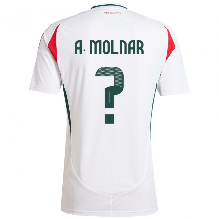 Niño Camiseta Hungría Ádin Molnár #0 Blanco 2ª Equipación 24-26 La Camisa Perú