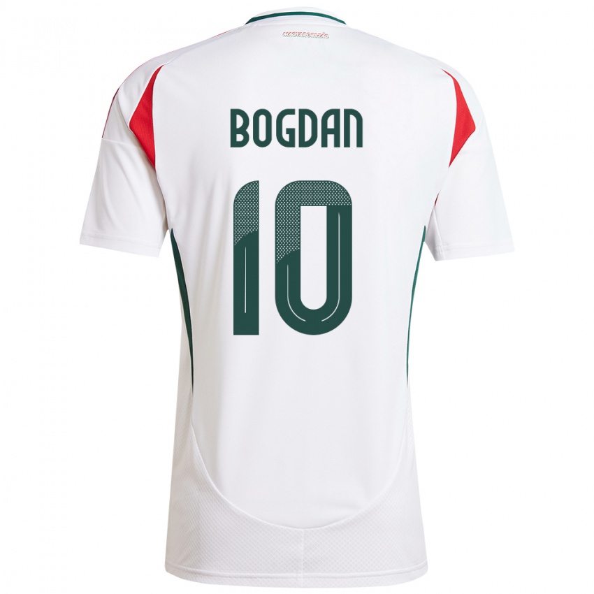 Niño Camiseta Hungría Hunor Bogdán #10 Blanco 2ª Equipación 24-26 La Camisa Perú