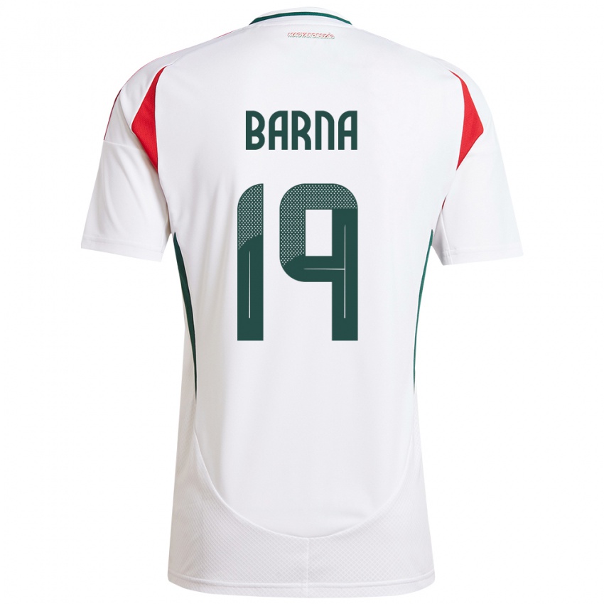 Niño Camiseta Hungría Daniel Barna #19 Blanco 2ª Equipación 24-26 La Camisa Perú