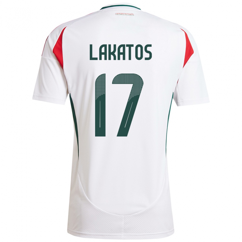 Niño Camiseta Hungría Noel Lakatos #17 Blanco 2ª Equipación 24-26 La Camisa Perú