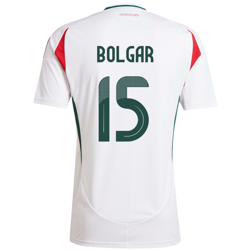 Niño Camiseta Hungría Botond Bolgár #15 Blanco 2ª Equipación 24-26 La Camisa Perú