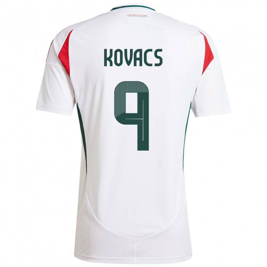 Niño Camiseta Hungría Patrik Kovács #9 Blanco 2ª Equipación 24-26 La Camisa Perú