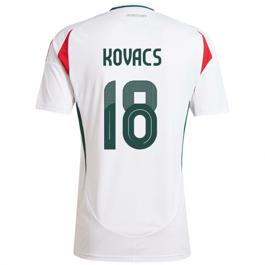 Niño Camiseta Hungría Laura Kovács #18 Blanco 2ª Equipación 24-26 La Camisa Perú