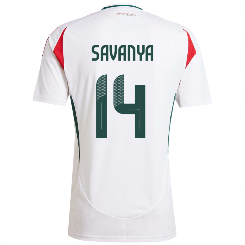 Niño Camiseta Hungría Csilla Savanya #14 Blanco 2ª Equipación 24-26 La Camisa Perú