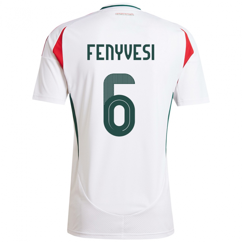 Niño Camiseta Hungría Evelin Fenyvesi #6 Blanco 2ª Equipación 24-26 La Camisa Perú