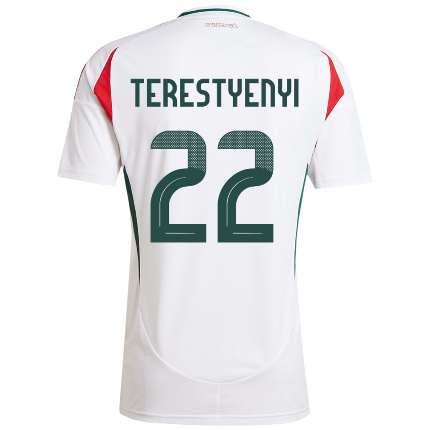 Niño Camiseta Hungría Anna Terestyényi #22 Blanco 2ª Equipación 24-26 La Camisa Perú