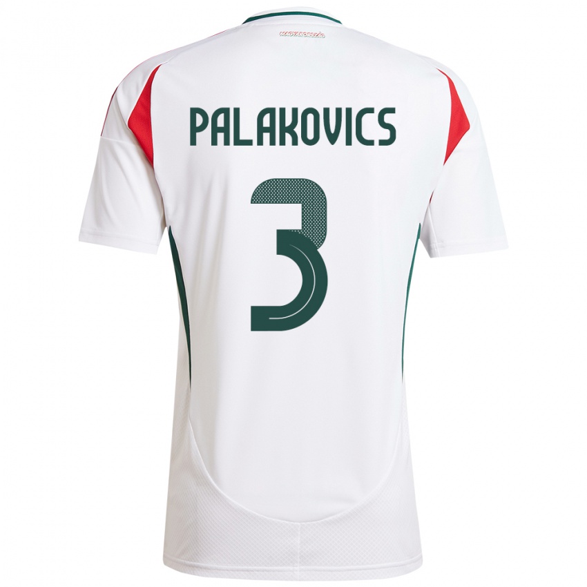 Niño Camiseta Hungría Laura Palakovics #3 Blanco 2ª Equipación 24-26 La Camisa Perú