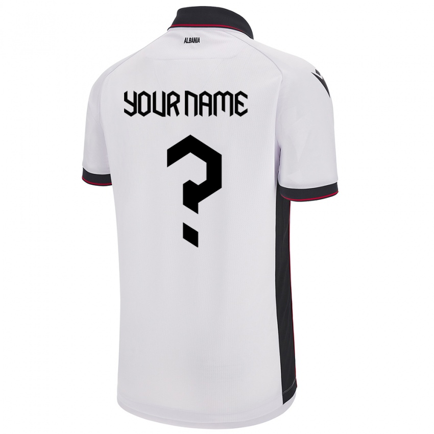 Niño Camiseta Albania Su Nombre #0 Blanco 2ª Equipación 24-26 La Camisa Perú