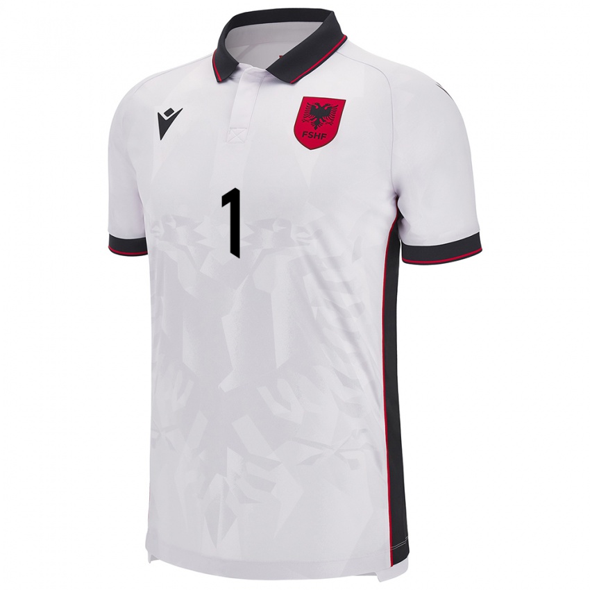 Niño Camiseta Albania Viona Rexhepi #1 Blanco 2ª Equipación 24-26 La Camisa Perú