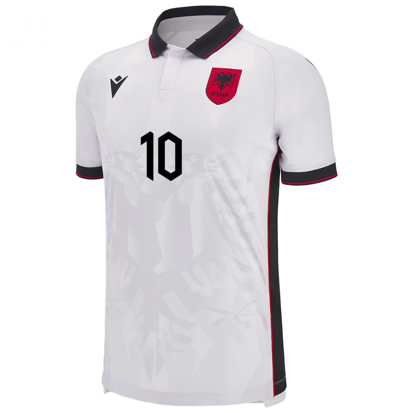 Niño Camiseta Albania Qëndresa Krasniqi #10 Blanco 2ª Equipación 24-26 La Camisa Perú