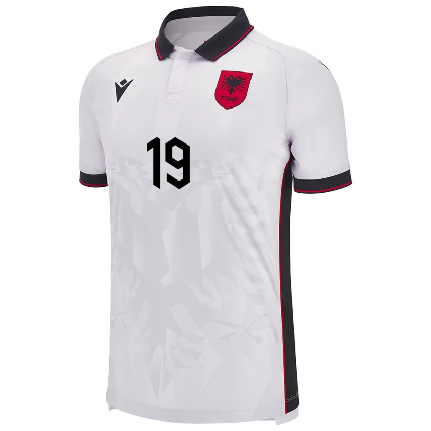 Niño Camiseta Albania Ermir Rashica #19 Blanco 2ª Equipación 24-26 La Camisa Perú