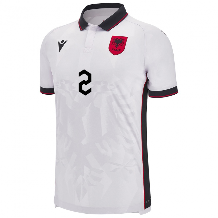 Niño Camiseta Albania Iván Balliu #2 Blanco 2ª Equipación 24-26 La Camisa Perú