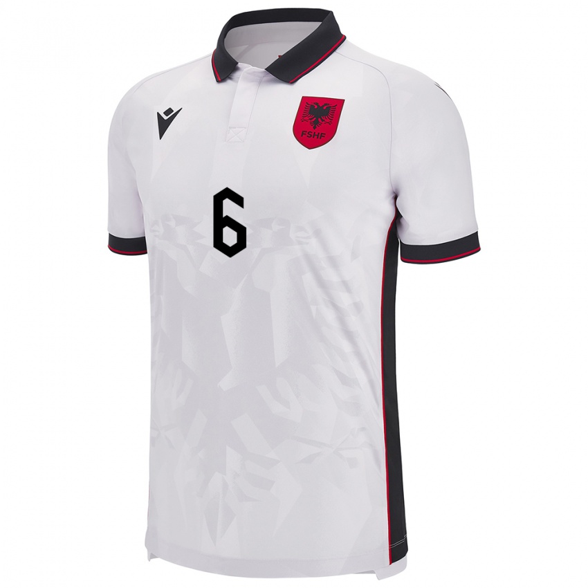 Niño Camiseta Albania Jordi Jaku #6 Blanco 2ª Equipación 24-26 La Camisa Perú